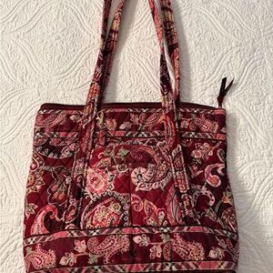 Vera Bradley Red and Pink Quilted Tote Bag